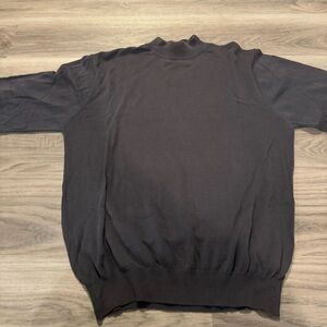 111 State Men’s Medium Hig Neck Dark Gray Silk Blend Sweater